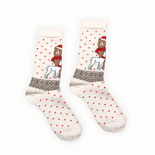 Dotted Alpaca Holiday Socks-Socks-Balderson Village Cheese Store