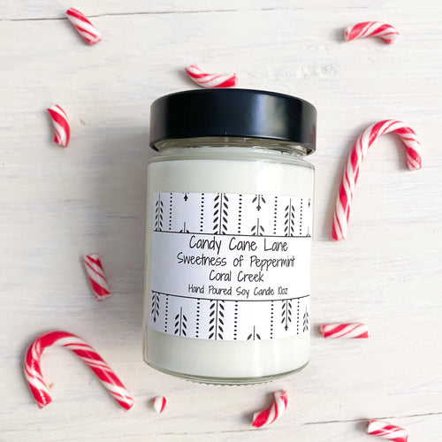 Coral Creek Soy Candle - Candy Cane Lane-Candles-Balderson Village Cheese Store