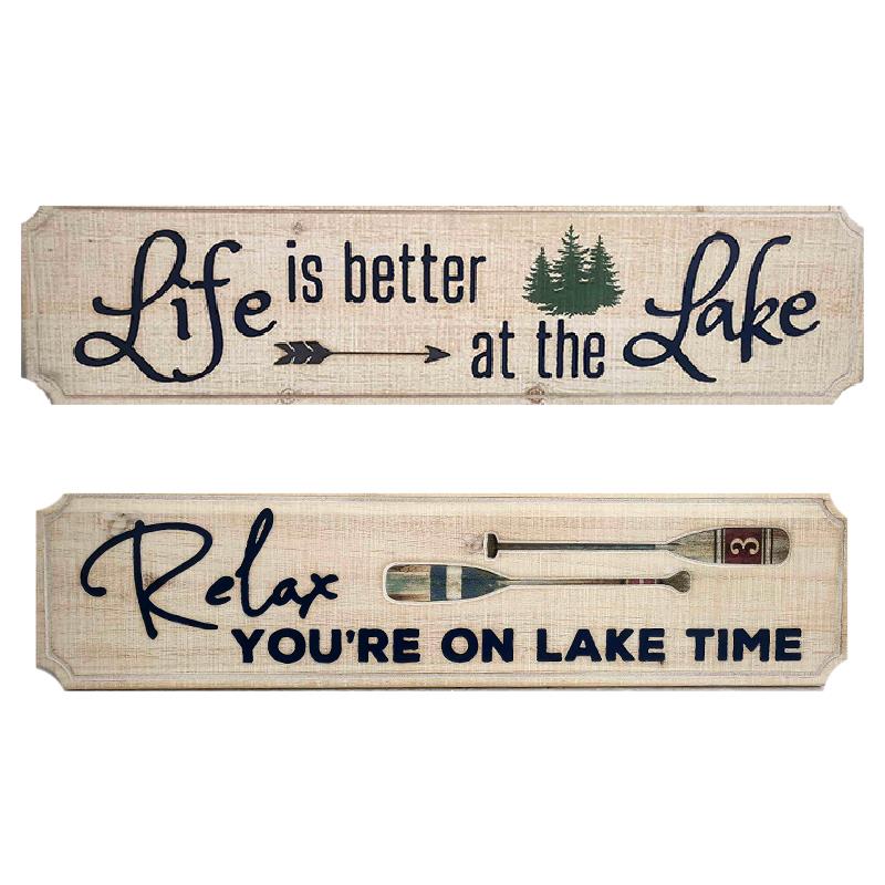 2 Assorted Wall Paque Lake Signs