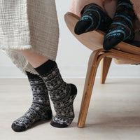 Alpaca Thick Print Socks - Aqua-Socks-Balderson Village Cheese Store