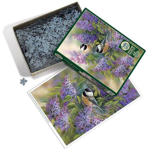 Chickadees & Lilacs Puzzle-Jigsaw Puzzles-Balderson Village Cheese Store