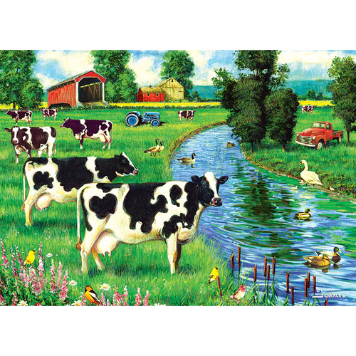 Cow Stream Tray Puzzle-Jigsaw Puzzles-Balderson Village Cheese Store