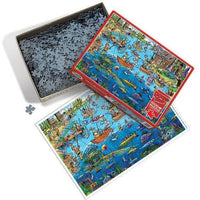 DoodleTown: Gone Fishing Puzzle-Jigsaw Puzzles-Balderson Village Cheese Store