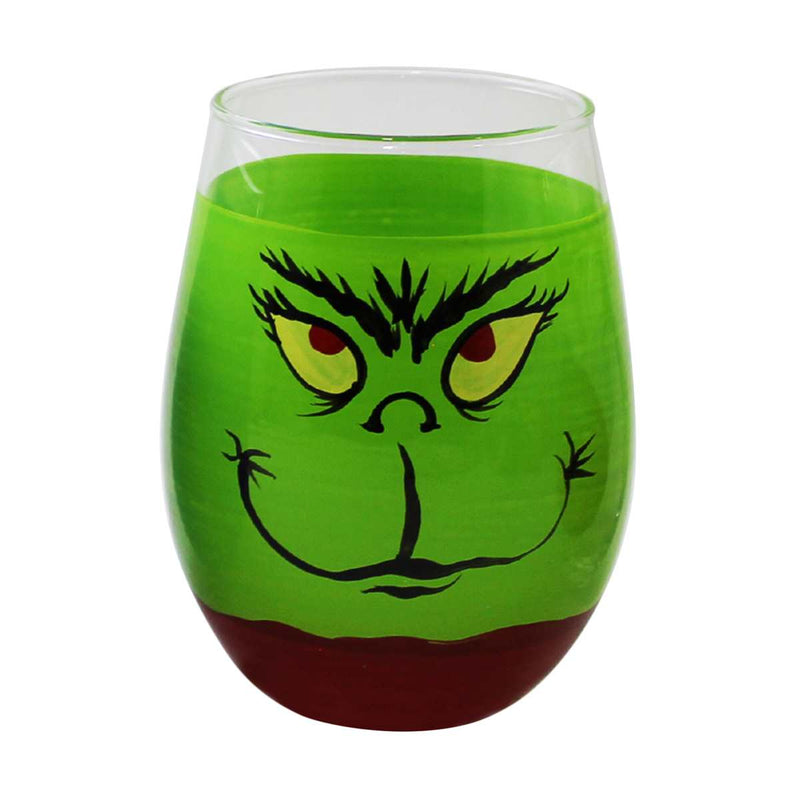 Grinch Stemless Wine Glass-Mug-Balderson Village Cheese Store