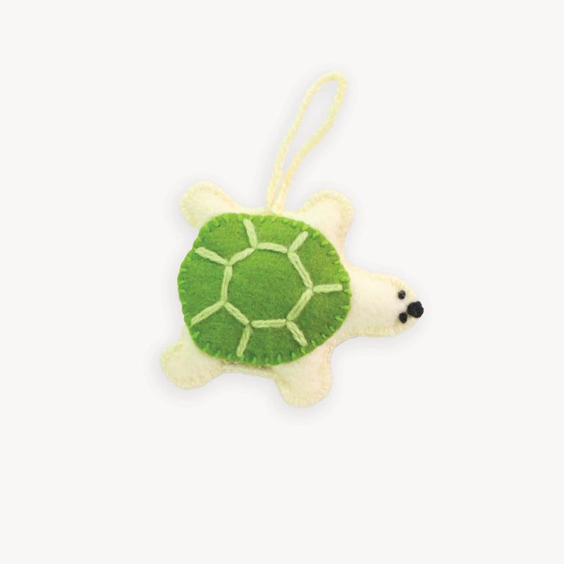 Hand Embroidered Ornament - Turtle-Christmas Tree Decorations-Balderson Village Cheese Store