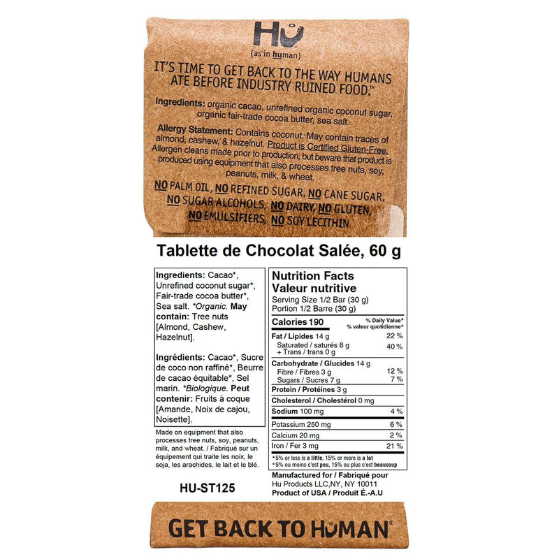 Hu Salty Dark Chocolate Bar-Chocolate-Balderson Village Cheese Store