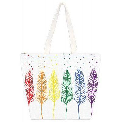Indigenous Collections - Pride Feathers - Small Tote Bag-Tote Bag-Balderson Village Cheese Store