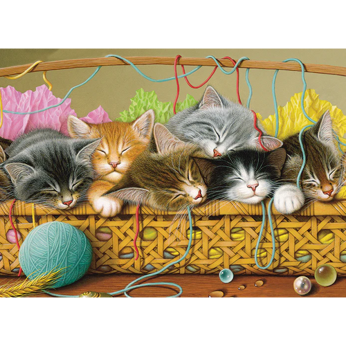 Kittens in Basket Tray Puzzle-Jigsaw Puzzles-Balderson Village Cheese Store