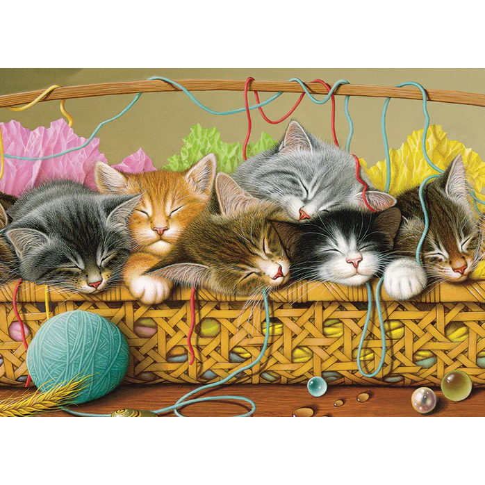 Kittens in Basket Tray Puzzle-Jigsaw Puzzles-Balderson Village Cheese Store