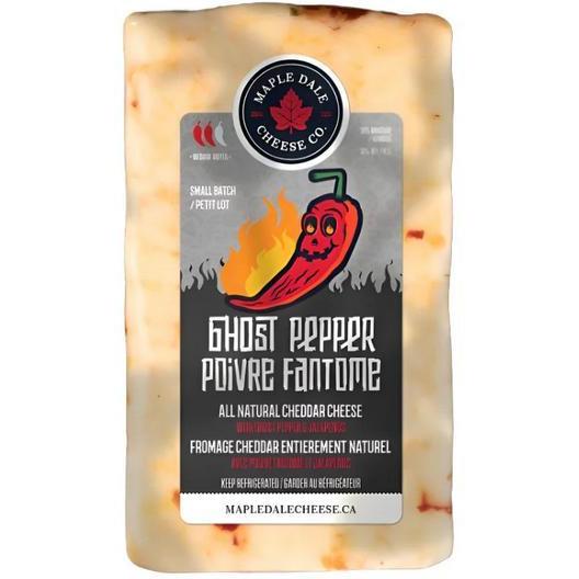 Maple Dale Ghost Pepper Cheddar, 250g block with a fiery red pepper label.