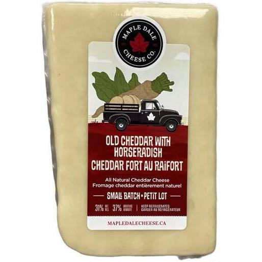 Maple Dale Old Cheddar w/Horseradish-Cheddar Cheese-Balderson Village Cheese Store