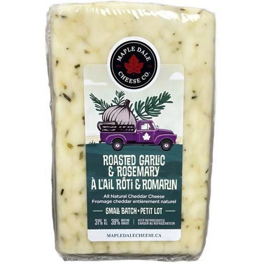 Maple Dale Roasted Garlic & Rosemary Cheddar-Cheese-Balderson Village Cheese Store