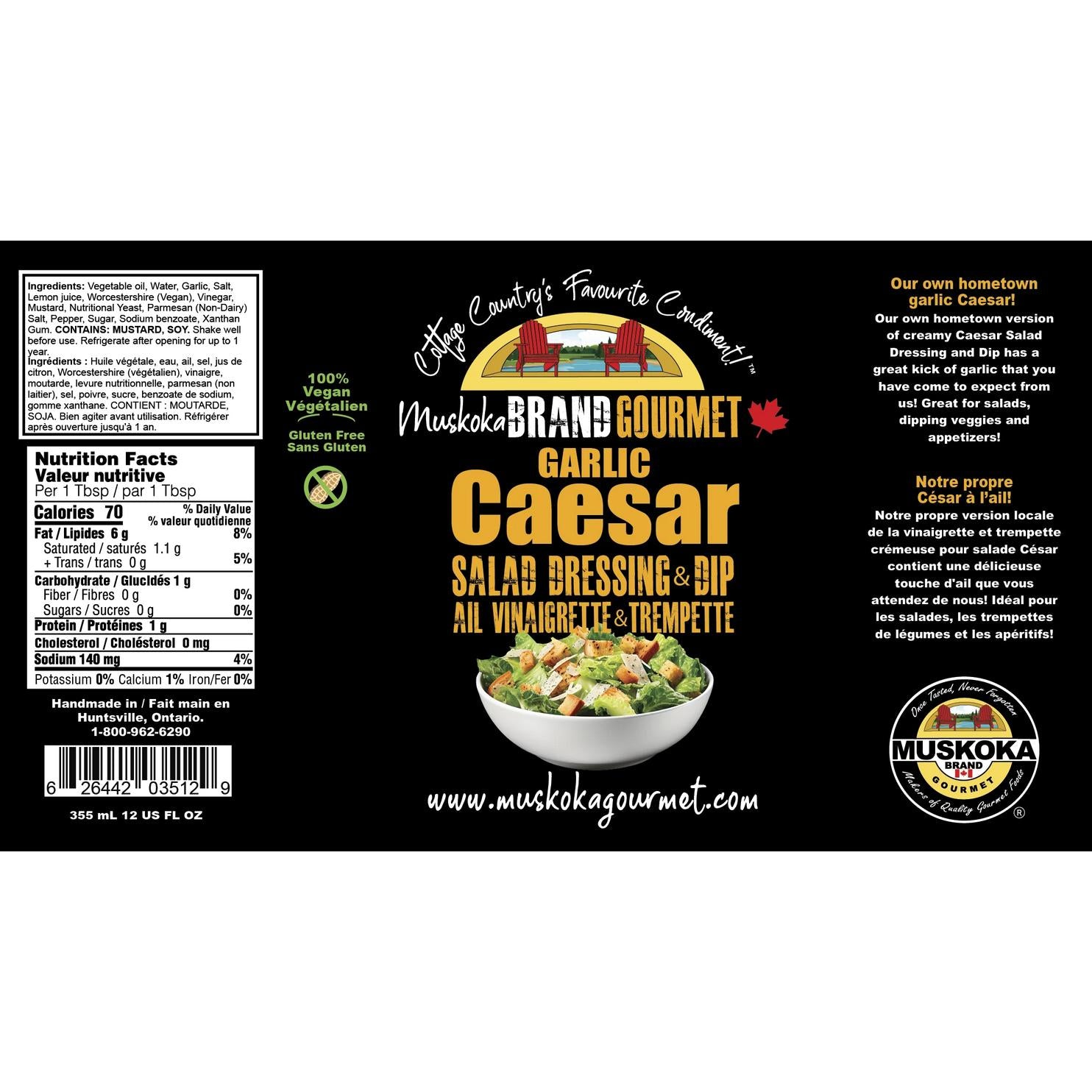 Muskoka Brand Garlic Caesar Salad Dressing-Ketchup-Balderson Village Cheese Store