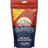 Outdoor Flavours Camp Fire BBQ seasoned coating mix in a 315g red and blue resealable pouch.