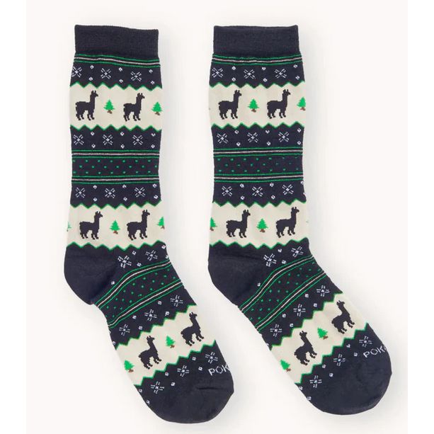 Pokoloko Alpaca Holiday Stripes Black-Socks-Balderson Village Cheese Store