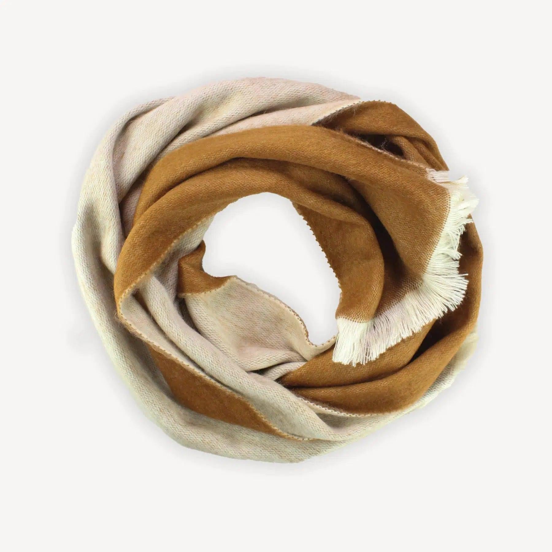 Reversible Alpaca Seamless Scarf - Cafe Au Lait-Apparel & Accessories-Balderson Village Cheese Store