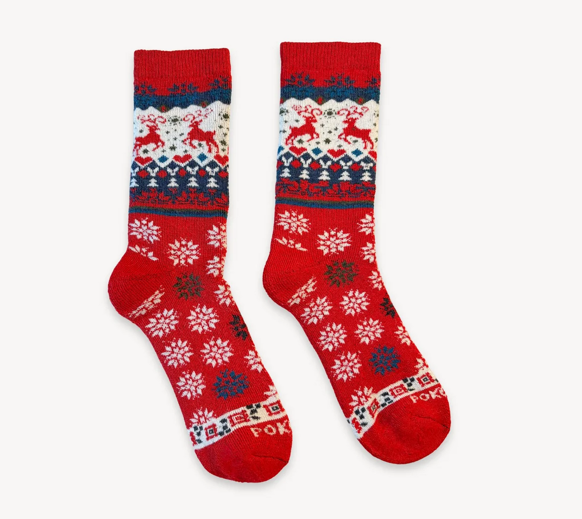 Thick Print Alpaca Socks - Holiday