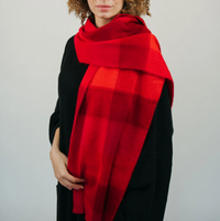 Alpaca Blend Seamless Check Scarf