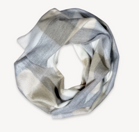 Alpaca Blend Seamless Check Scarf - Coastal
