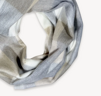 Alpaca Blend Seamless Check Scarf - Coastal