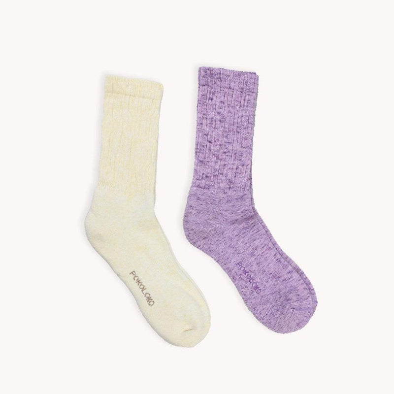 Scrunchie Pima Socks - Pack of 2 - Lilac / Natural-Socks-Balderson Village Cheese Store