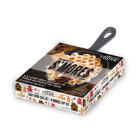 S'mores Dip Skillet kit with a 6.3-inch cast iron skillet, chocolate, marshmallows, and graham crackers.