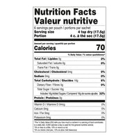 Nutrition Facts label for Sour Mix, showing 70 calories per 4 tsp serving, 0g fat, 16g carbs.