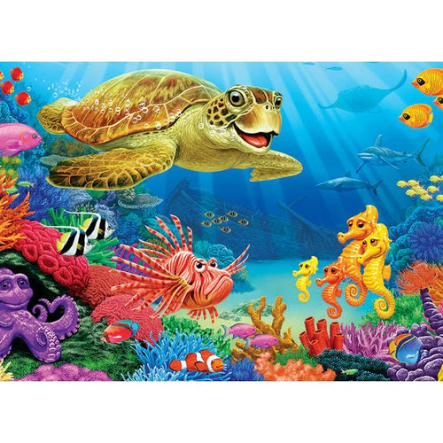 Undersea Turtle Tray Puzzle-Jigsaw Puzzles-Balderson Village Cheese Store