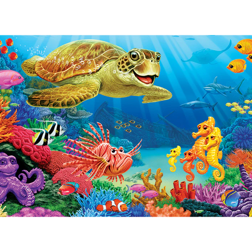 Undersea Turtle Tray Puzzle-Jigsaw Puzzles-Balderson Village Cheese Store