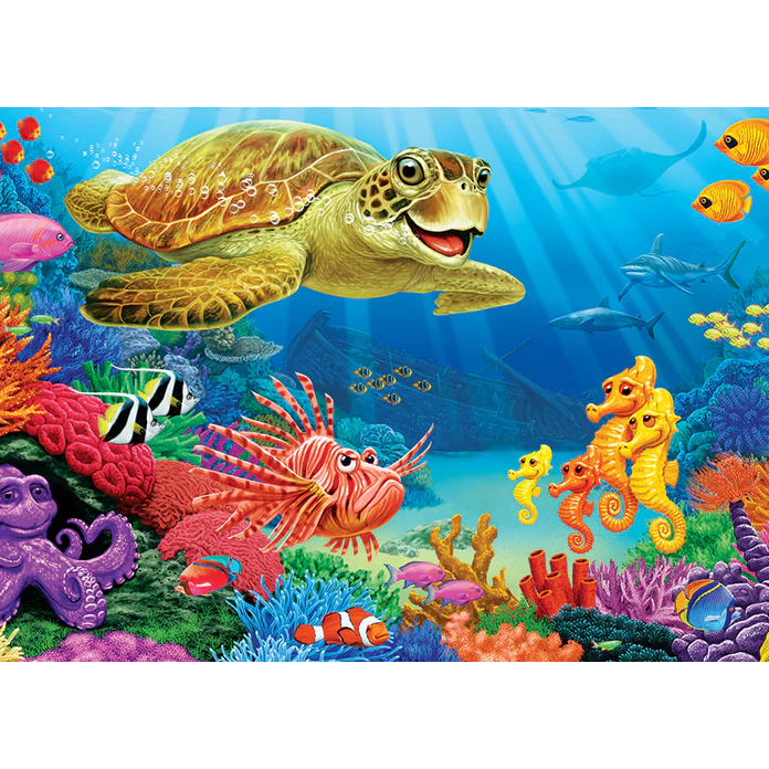 Undersea Turtle Tray Puzzle-Jigsaw Puzzles-Balderson Village Cheese Store