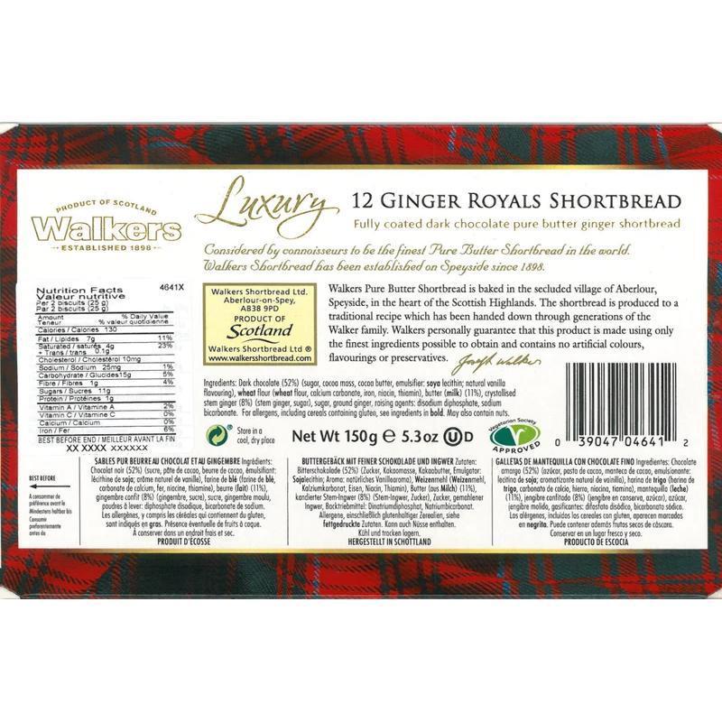 Walker's Luxury Ginger Royals Shortbread-Cookies & Biscuits-Balderson Village Cheese Store