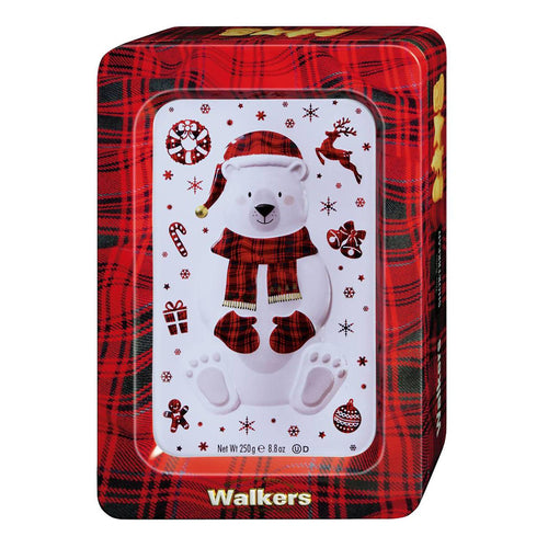 Walkers Polar Bear Tin with Scottish Festive Shapes Shortbread Assortment-Cookies & Biscuits-Balderson Village Cheese Store