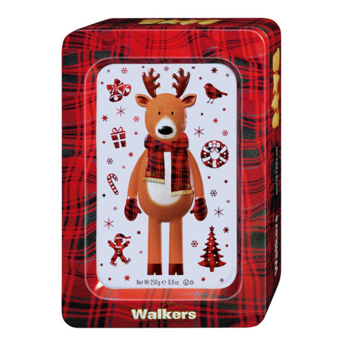 Walkers Reindeer Tin with Scottish Festive Shapes Shortbread Assortment-Cookies & Biscuits-Balderson Village Cheese Store
