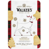 Walkers Reindeer Tin with Scottish Festive Shapes Shortbread Assortment-Cookies & Biscuits-Balderson Village Cheese Store
