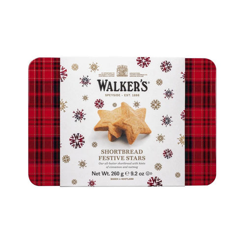 Festive Shortbread Stars Tin-Cookies & Biscuits-Balderson Village Cheese Store