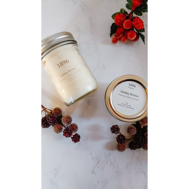 1896 Candle Co. - Holiday Berries-Candles-Balderson Village Cheese Store