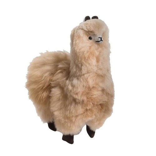 Alpaca Fur Standing Alpaca 8.5" - Beige-Stuffed Animals-Balderson Village Cheese Store