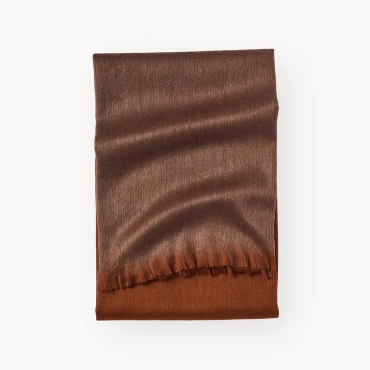 Alpaca Throw - Chestnut Ombre-Blankets-Balderson Village Cheese Store