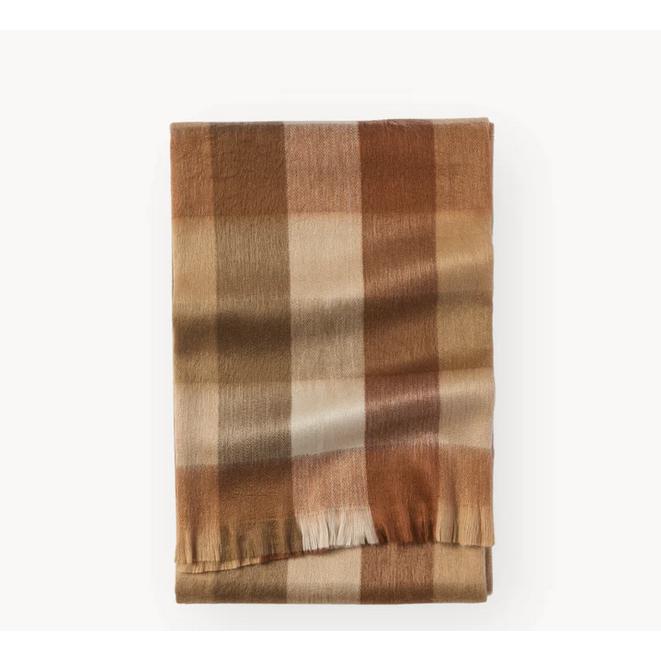 Alpaca Throw - Cinnamon Check-Blankets-Balderson Village Cheese Store