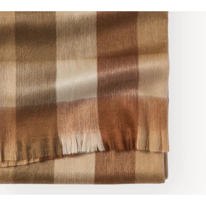 Alpaca Throw - Cinnamon Check-Blankets-Balderson Village Cheese Store