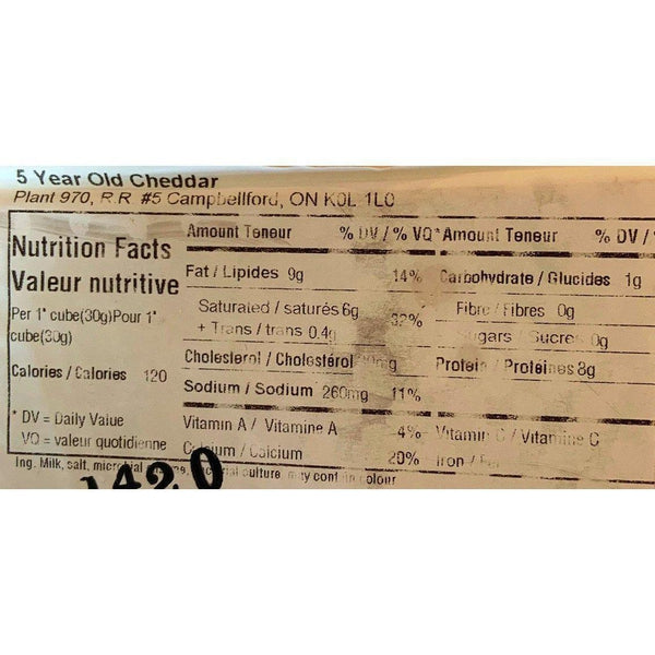 Balderson Village 5 Year Old Cheddar-Cheddar Cheese-Balderson Village Cheese Store