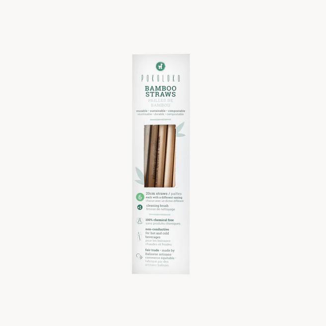 Bamboo Straws - Box of 6 with Brush-Washer & Dryer Accessories-Balderson Village Cheese Store