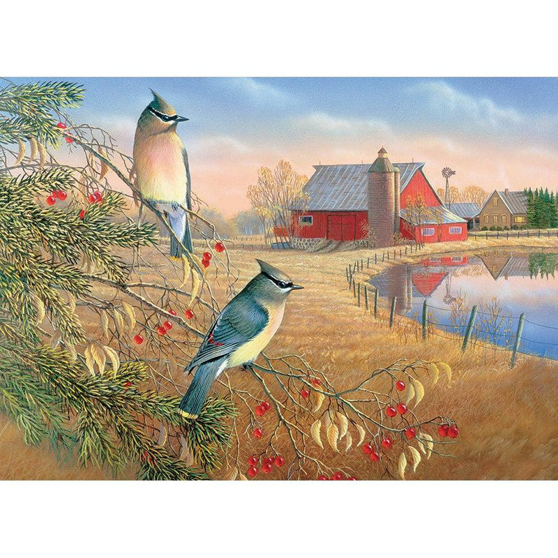 Cedar Waxwings Puzzle-Jigsaw Puzzles-Balderson Village Cheese Store