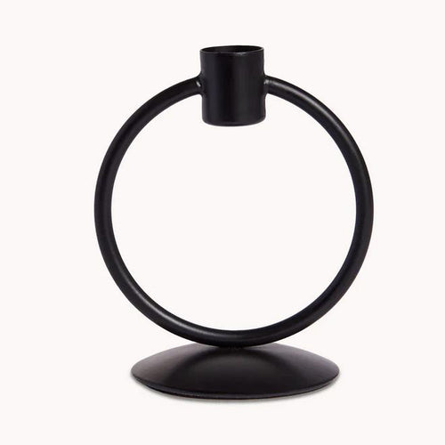 Circle Candle Holder - Black-Coffee-Balderson Village Cheese Store