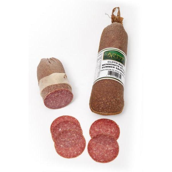 Cloth Bag Mennonite Style Summer Sausage 1/2 Chub-Salami-Balderson Village Cheese Store