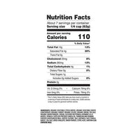 Nutrition facts label for Creamy Alfredo sauce showing serving size, 110 calories, and ingredient list.