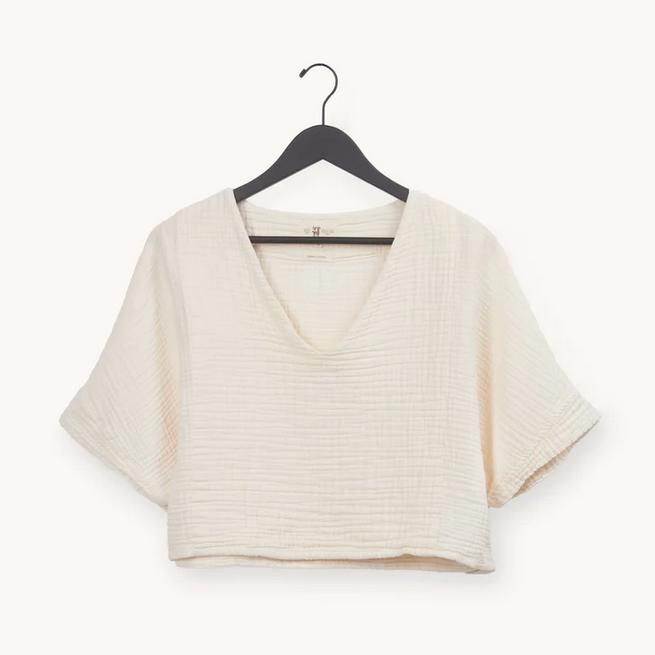 Crinkle Crop Top-Apparel & Accessories-Balderson Village Cheese Store