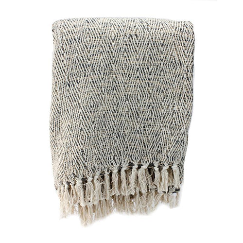 Grey/Beige Throw Blanket-Home Decor-Balderson Village Cheese Store