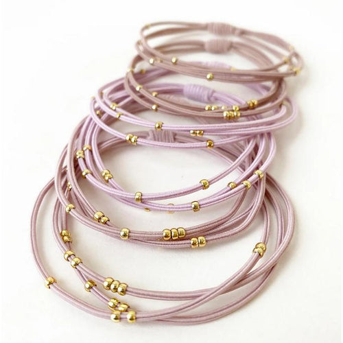 Hair Elastics - Pink & Gold Mix-Apparel & Accessories-Balderson Village Cheese Store