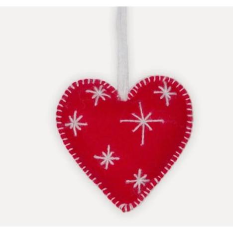 Hand Embroidered Ornament - Heart-The Holidays-Balderson Village Cheese Store
